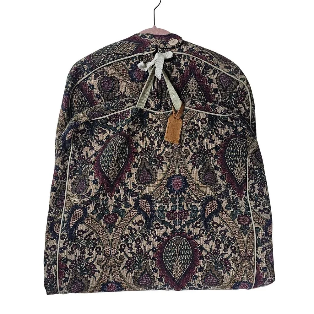 Vintage Hartmann Garment Bag Tapestry Paisley Flame Luggage Travel Vacation‎